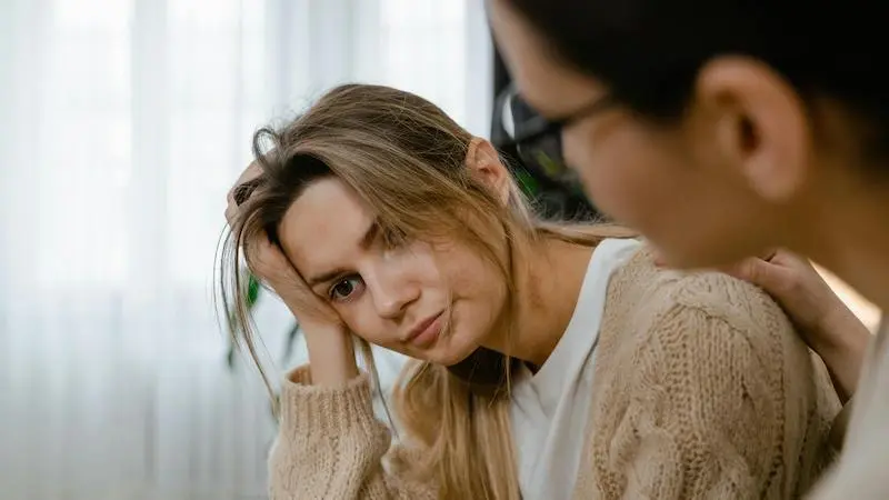 Support person helping their client.