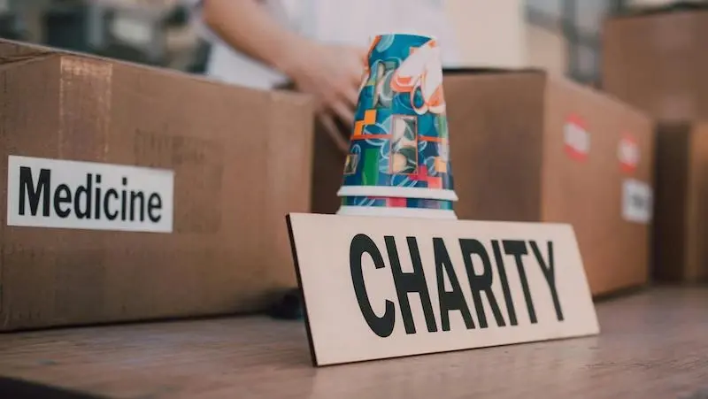 Charity collecting money for a non-profit.